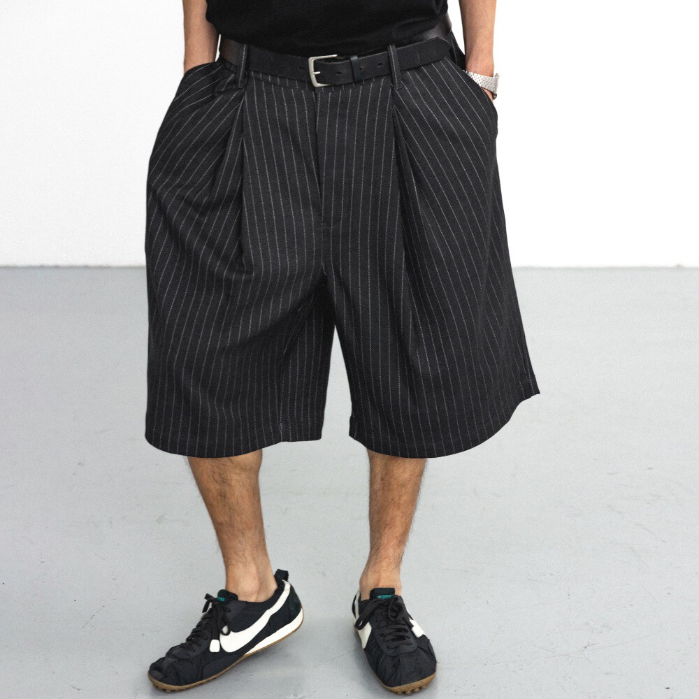 雙打褶休閒短褲 Double Tuck Half Slacks