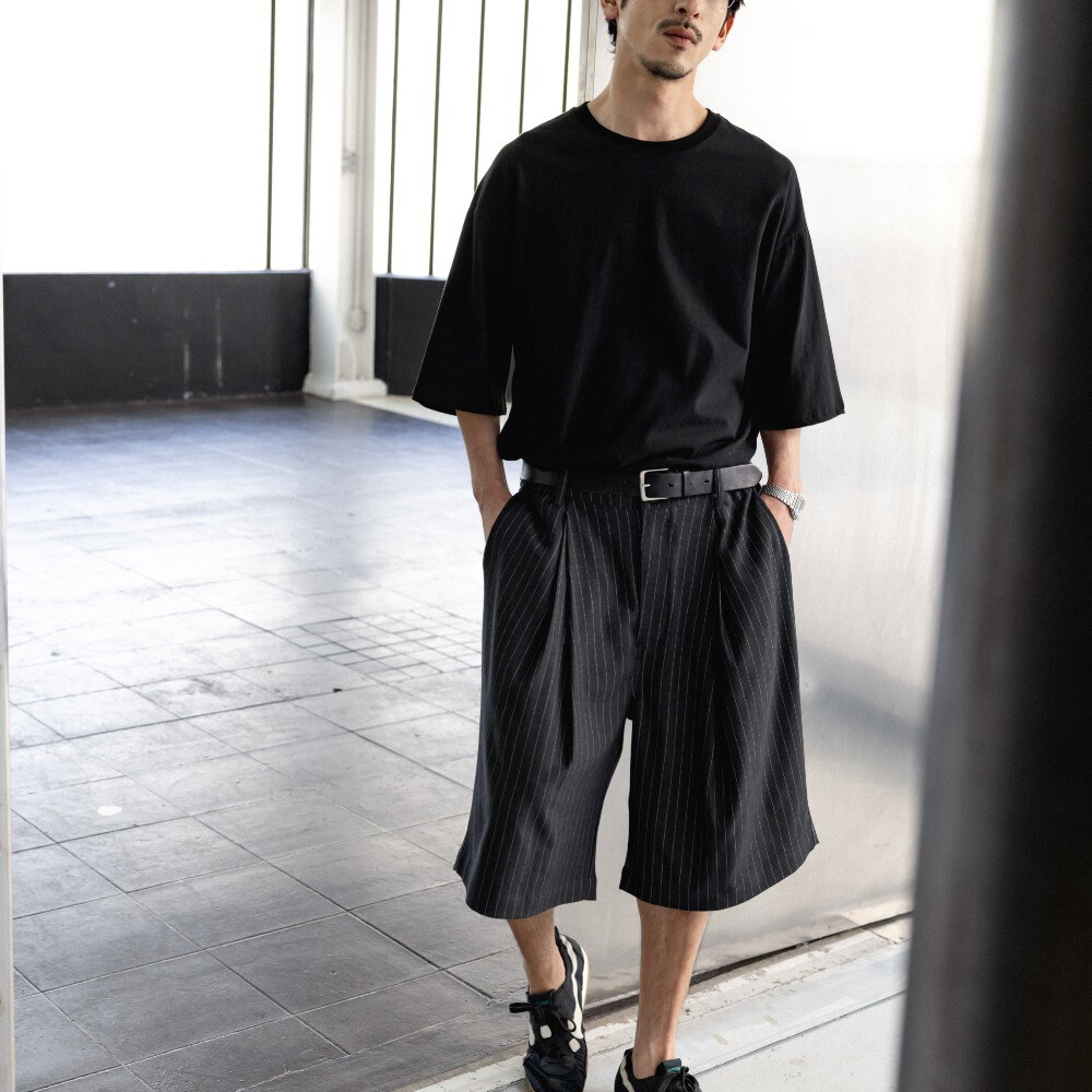 雙打褶休閒短褲 Double Tuck Half Slacks