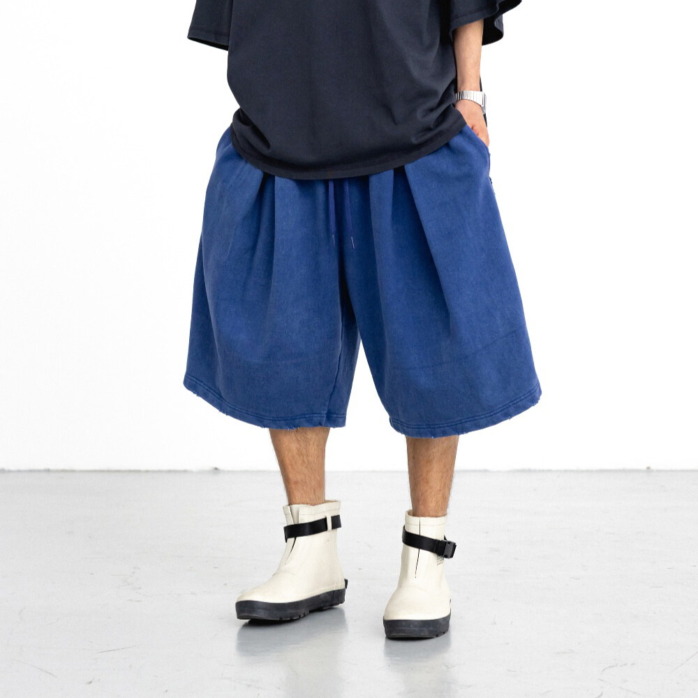 打褶休閒短褲 Cross Pleated Sweat Shorts