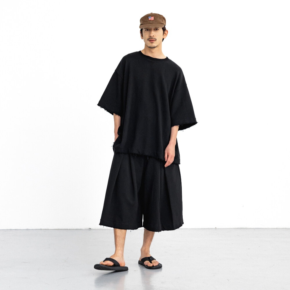 寬鬆休閒短褲 Valley Tuck Sweat Half Pants