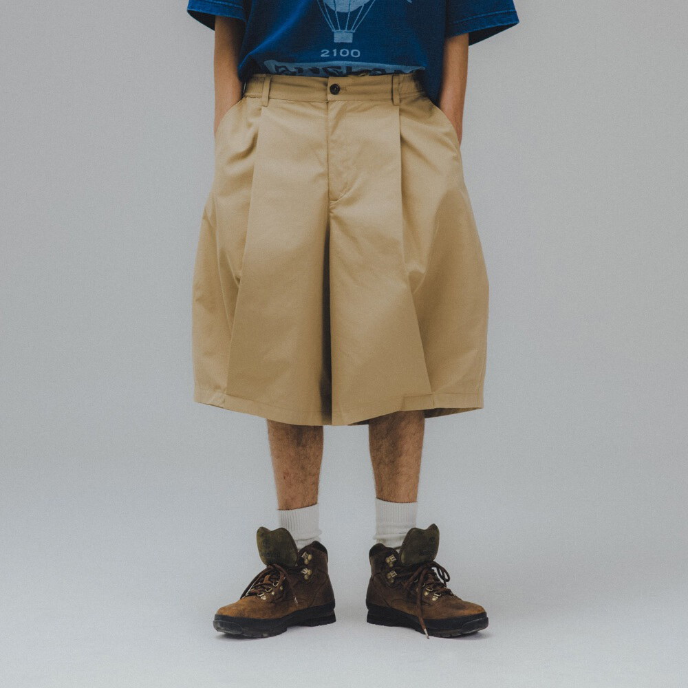 打褶五分褲 Pleated Volume Half Pants