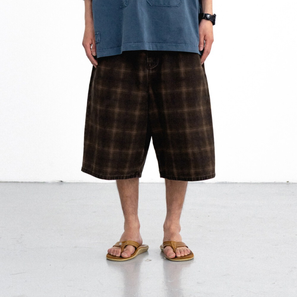 格紋五分褲 Checked Half Pants