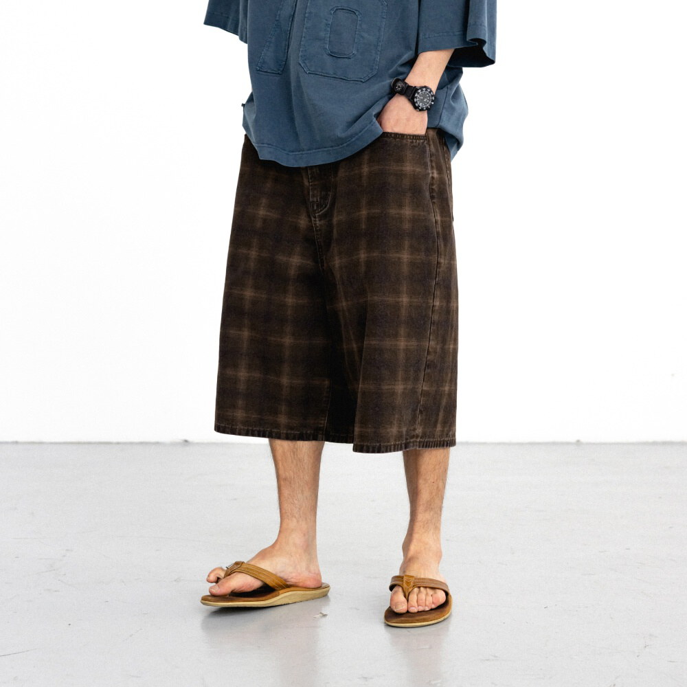 格紋五分褲 Checked Half Pants