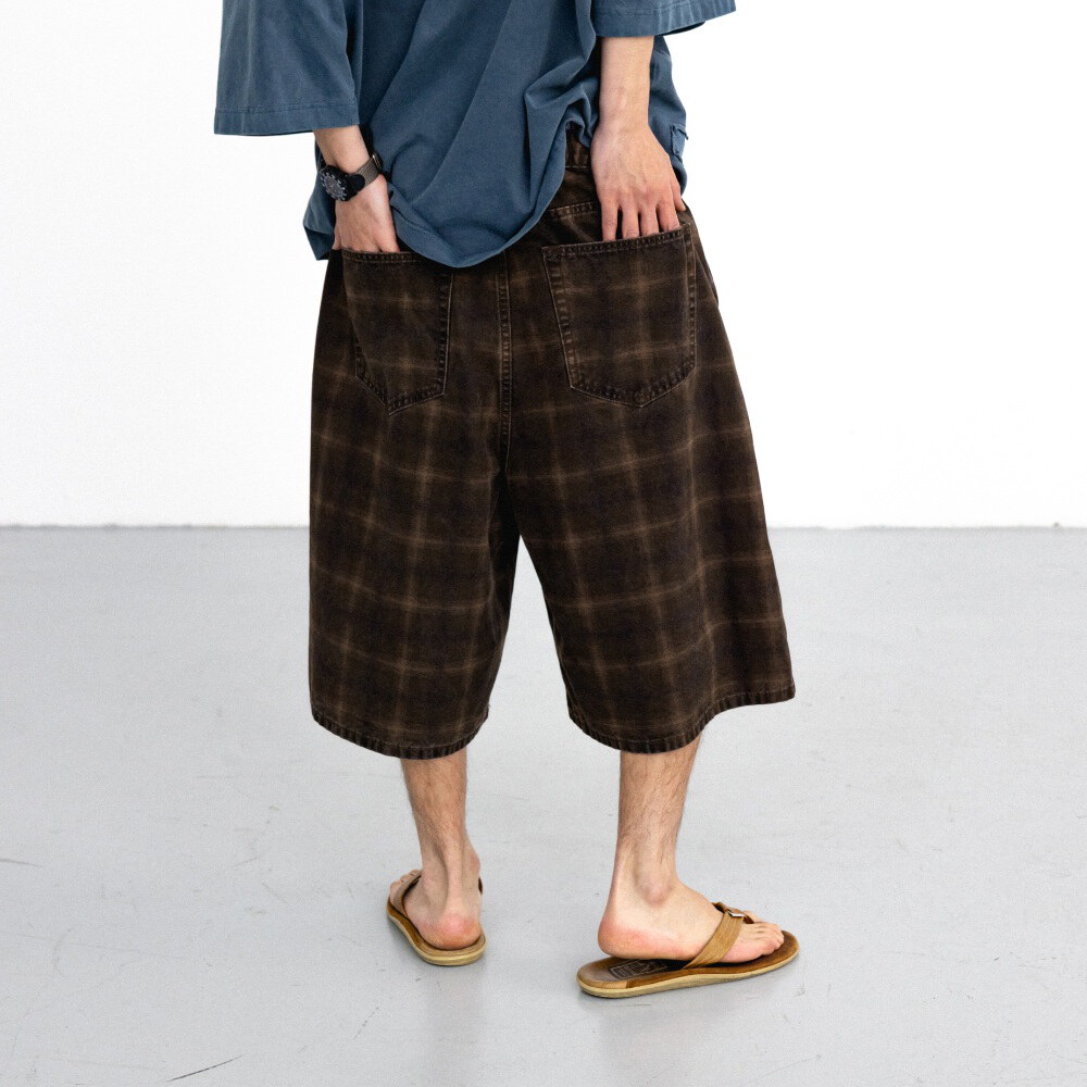 格紋五分褲 Checked Half Pants