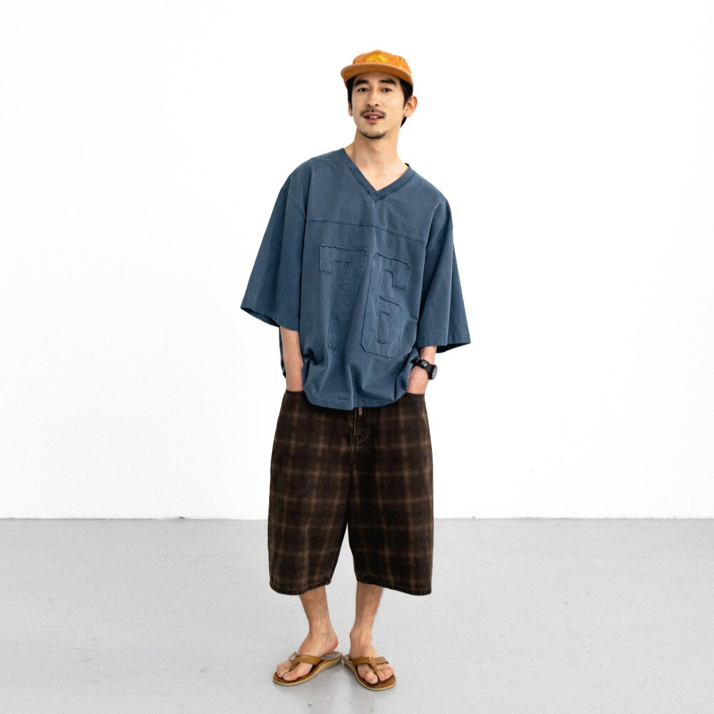 格紋五分褲 Checked Half Pants