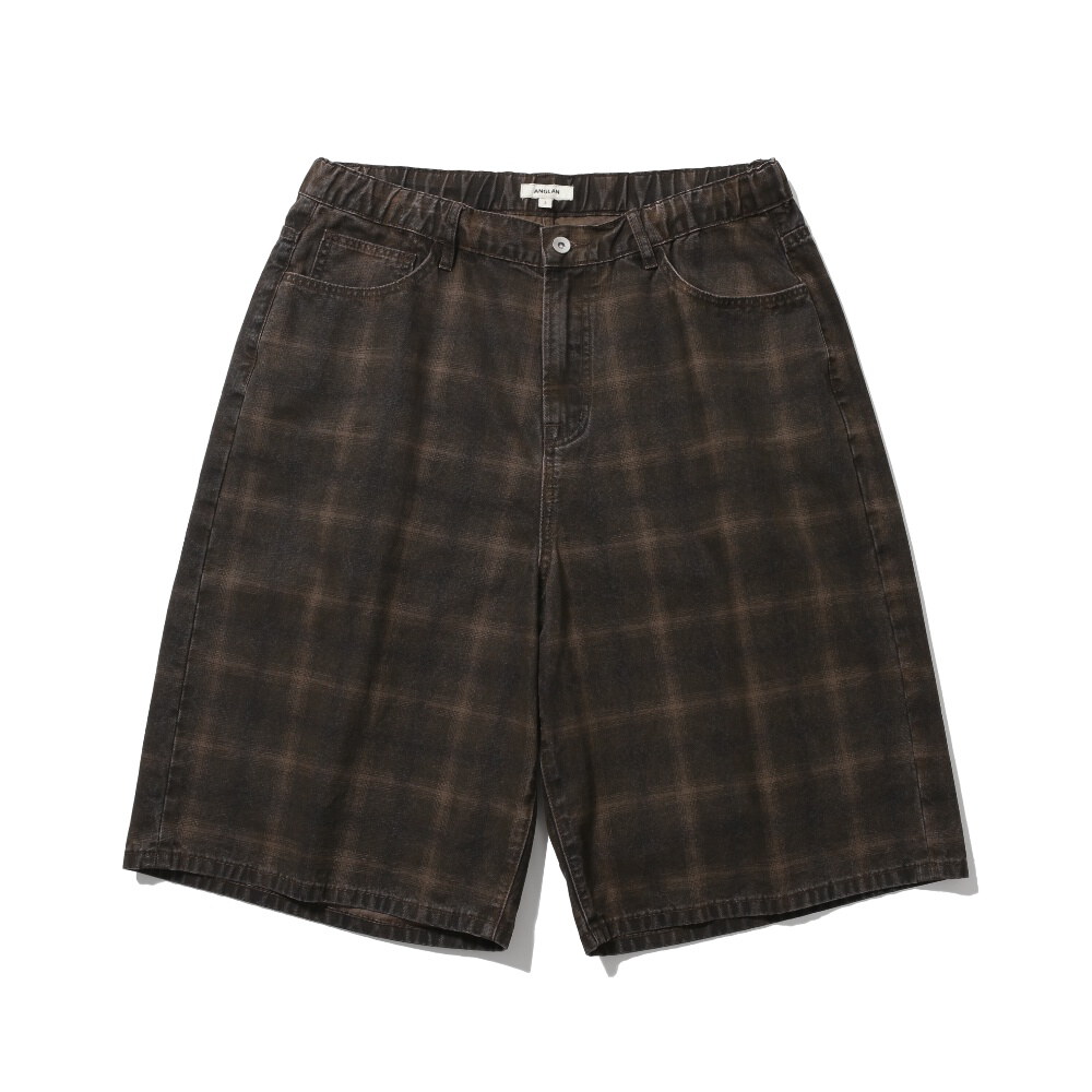 格紋五分褲 Checked Half Pants