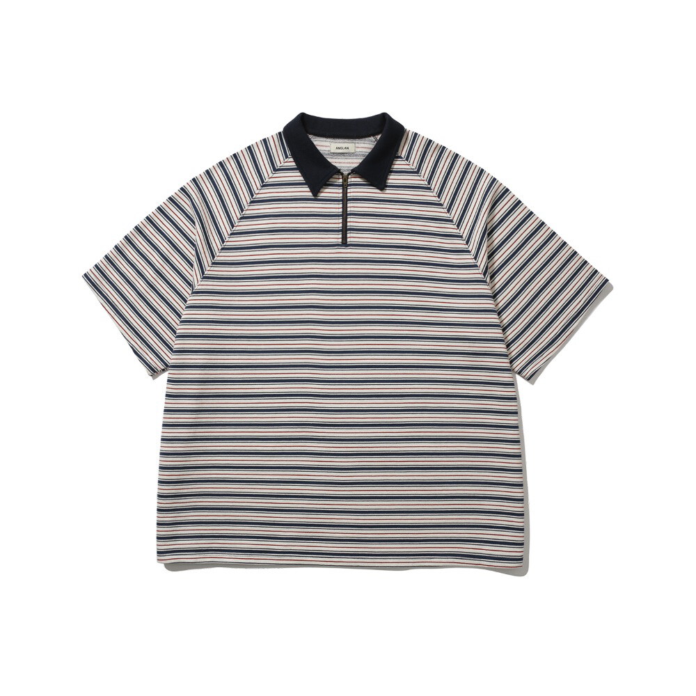 條紋Polo衫 Striped Raglan Half-Zip Polo