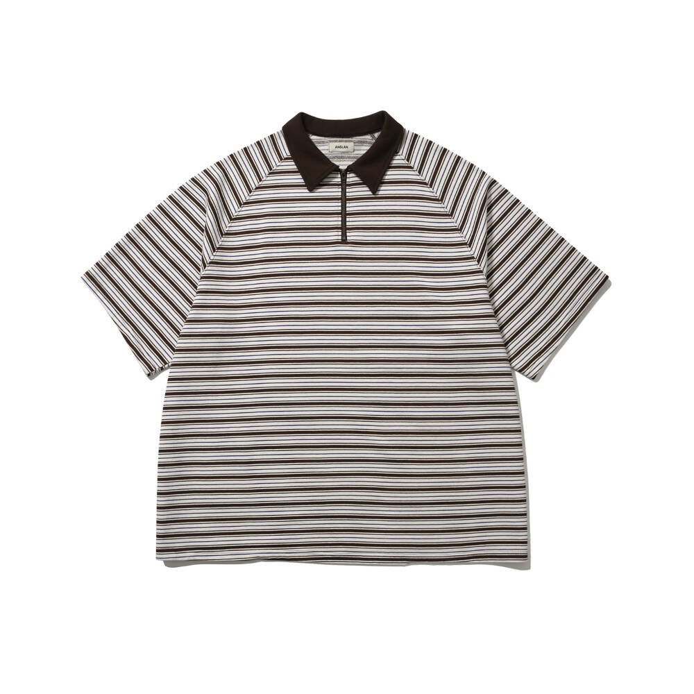 條紋Polo衫 Striped Raglan Half-Zip Polo