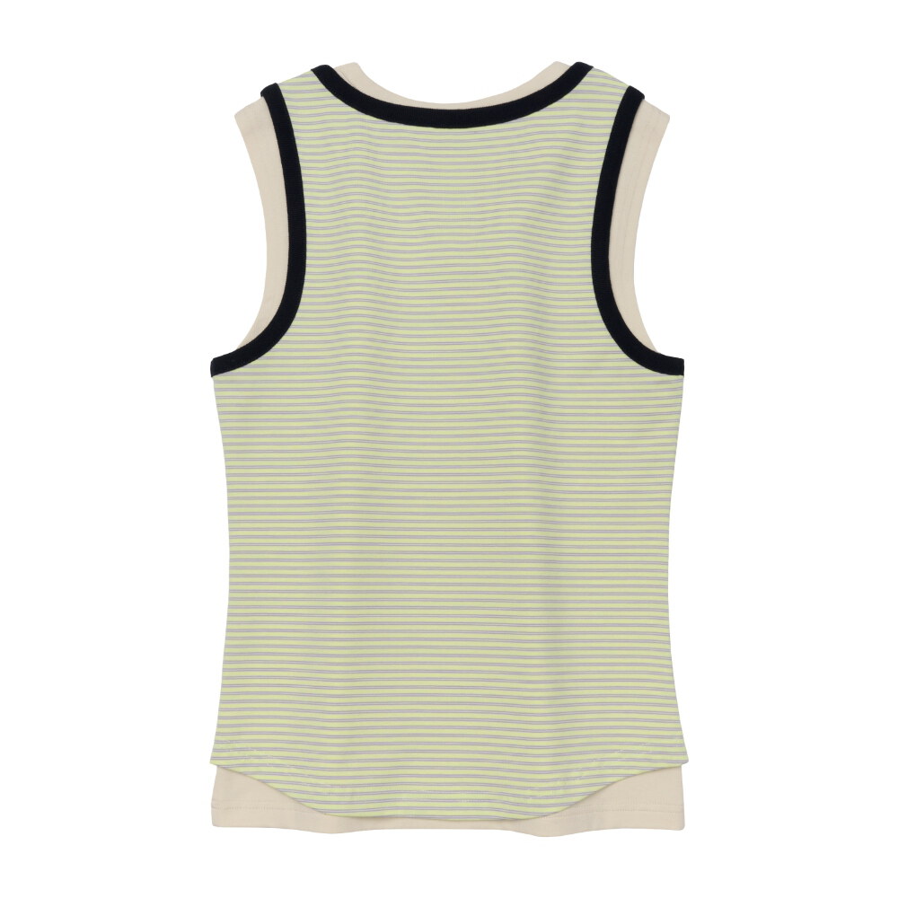 疊穿條紋背心 LAYERED BUTTON SLEEVELESS