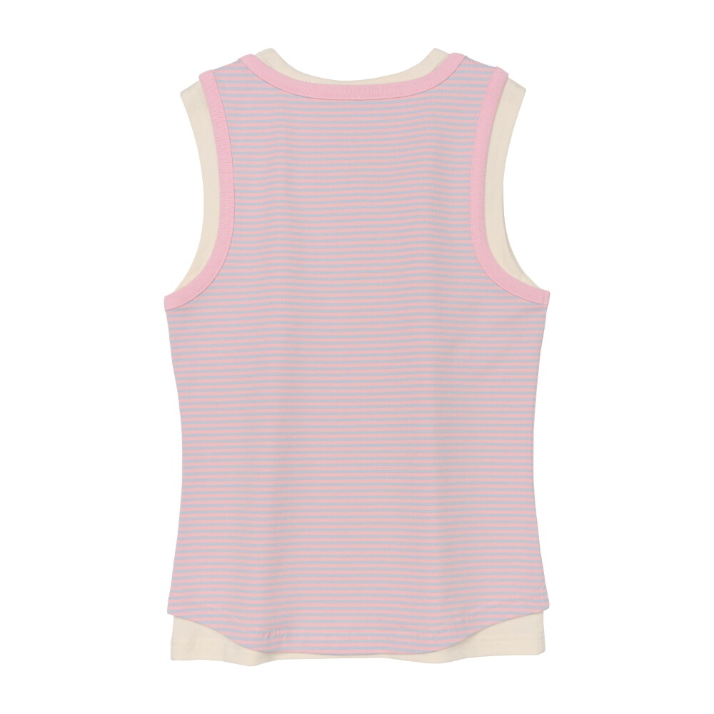 疊穿條紋背心 LAYERED BUTTON SLEEVELESS