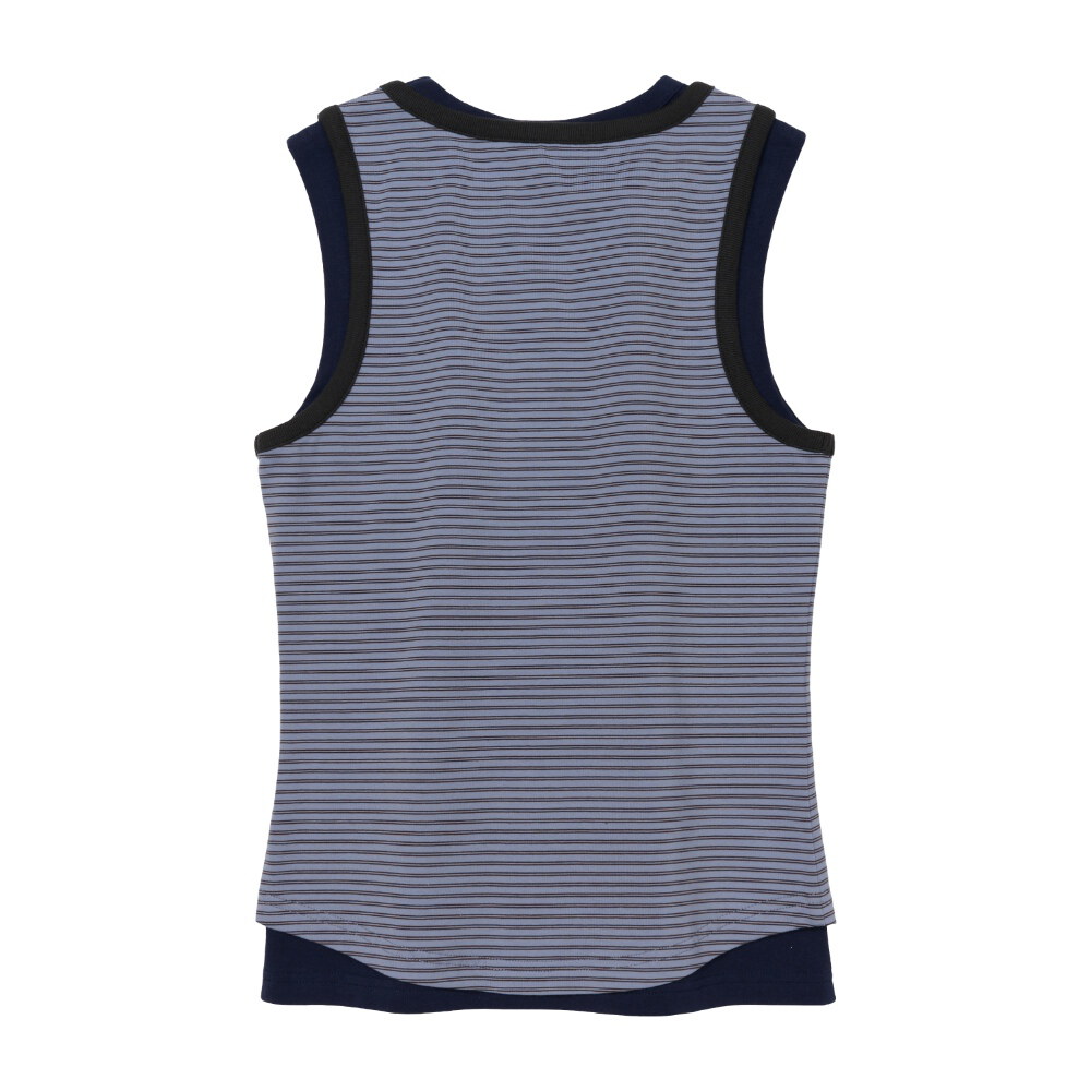 疊穿條紋背心 LAYERED BUTTON SLEEVELESS