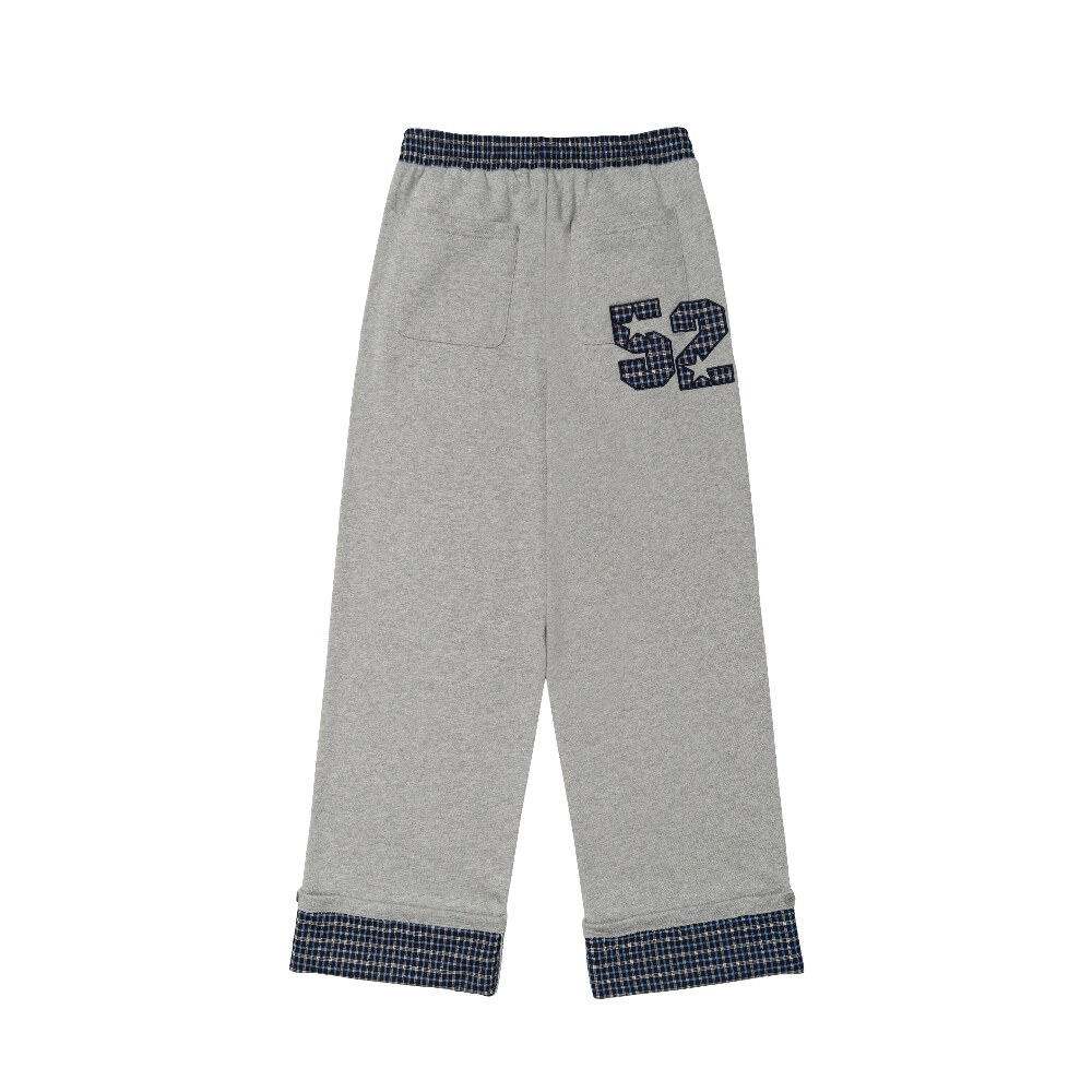 捲邊格紋運動褲 52 CHECK ROLL-UP SWEATPANTS