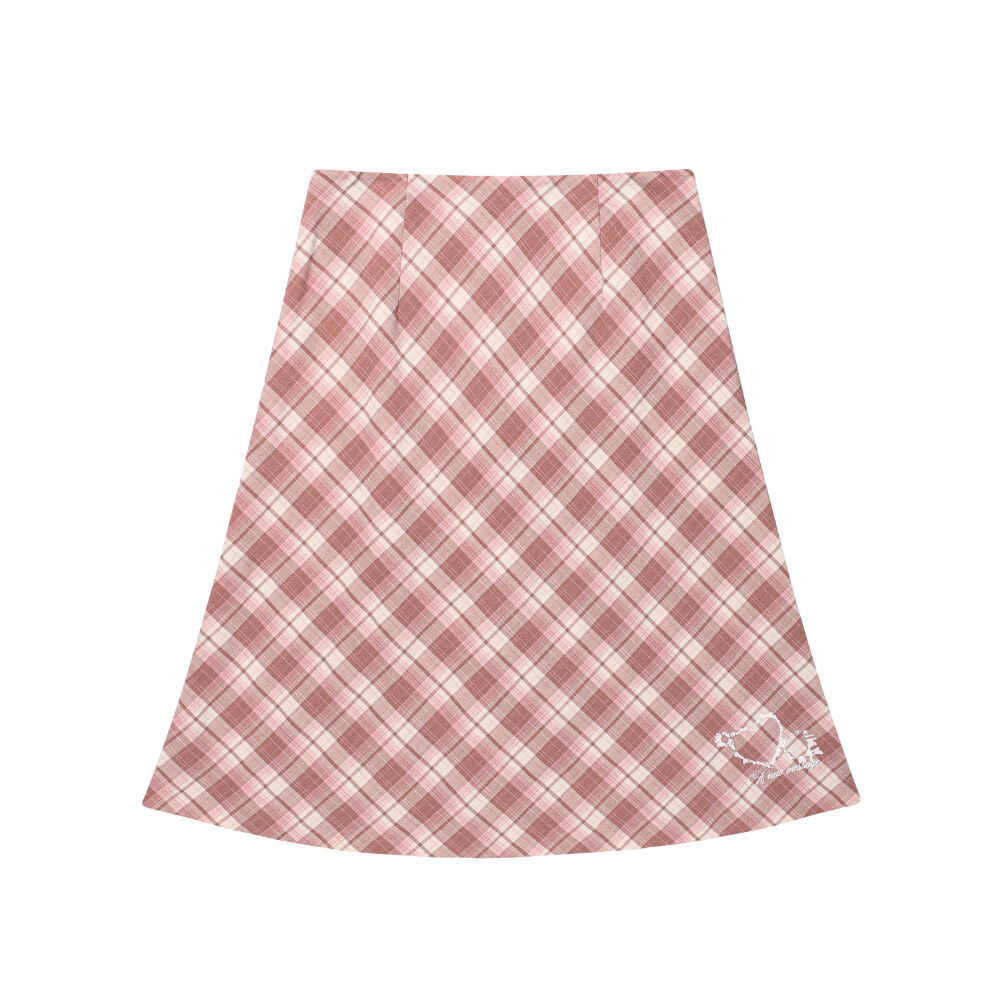 格紋中長裙 GRACE FLARED MIDI SKIRT