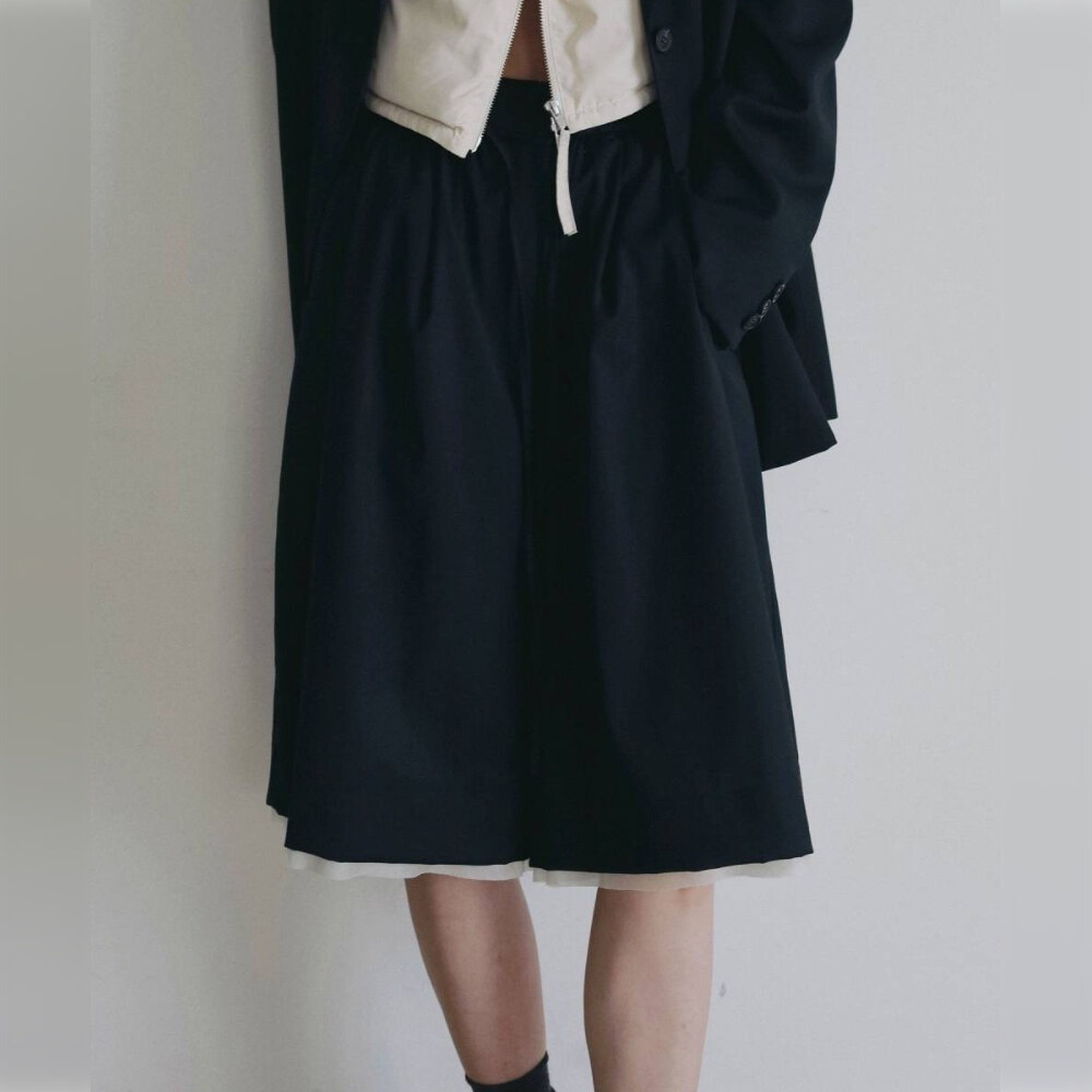 拼接剪裁五分褲 Hightwist Half Pants