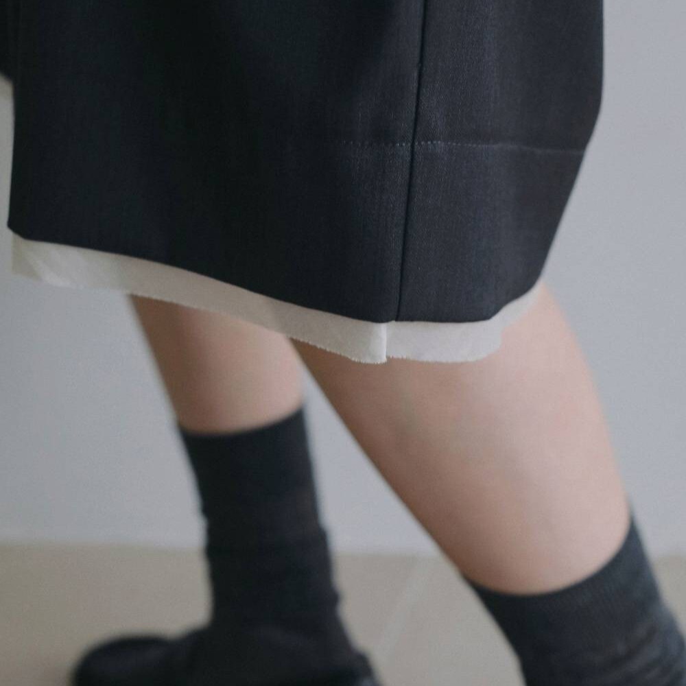 拼接剪裁五分褲 Hightwist Half Pants