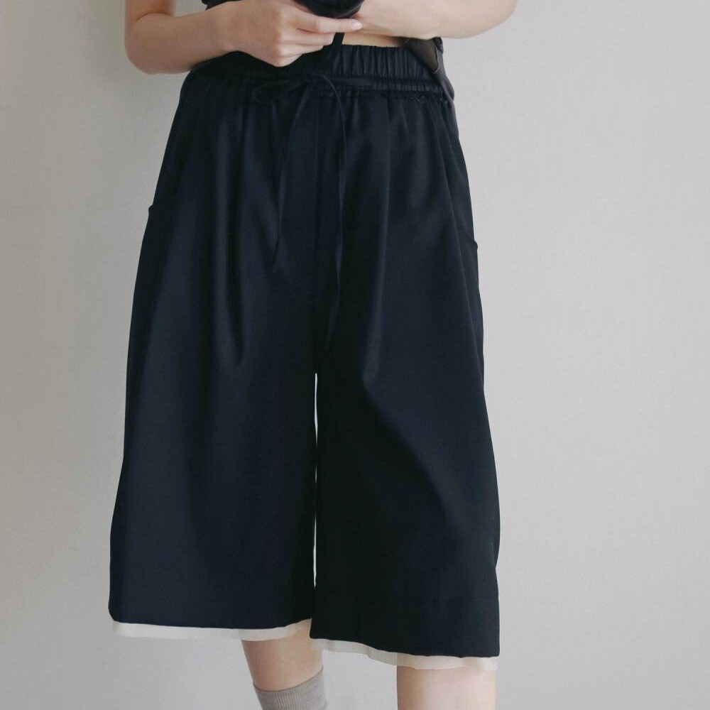 拼接剪裁五分褲 Hightwist Half Pants