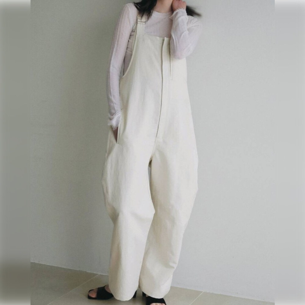 斜紋棉吊帶褲 Cotton Wide Salopette
