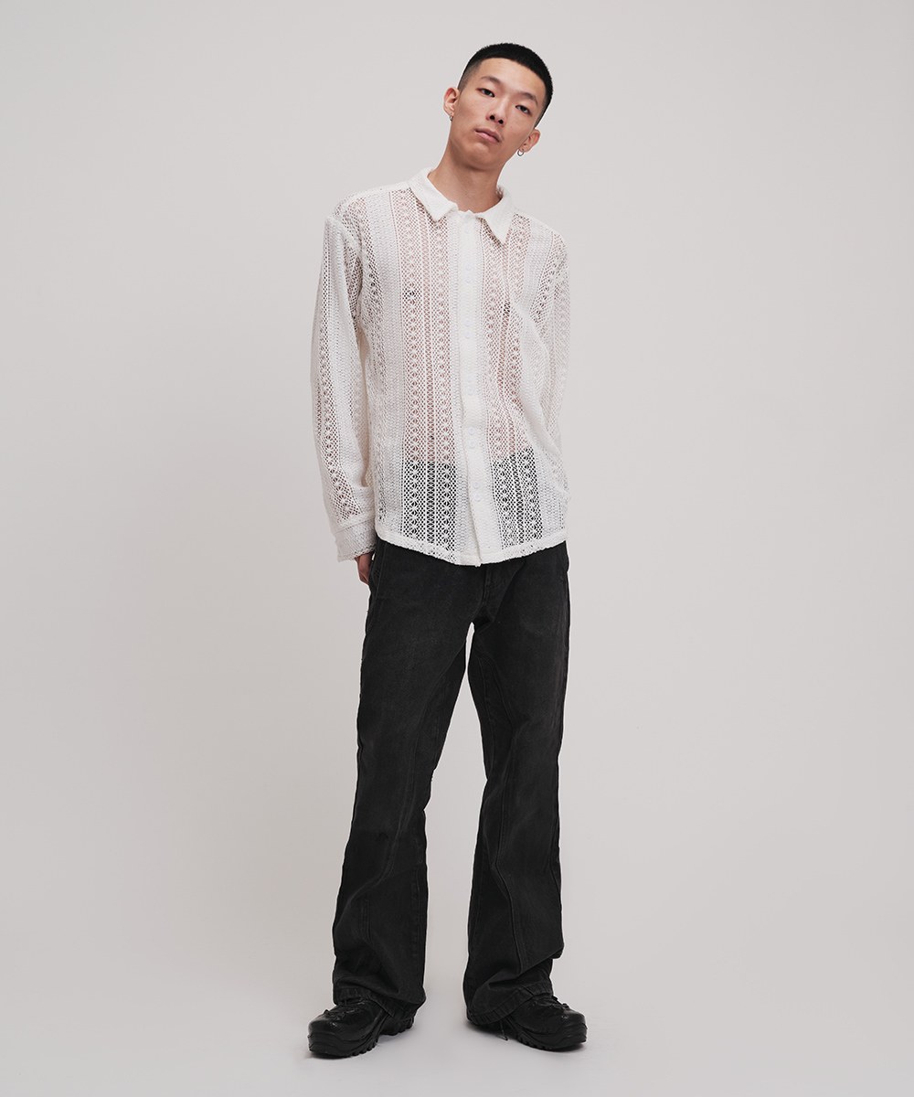 長袖針織襯衫 Lace Long Sleeve Shirt