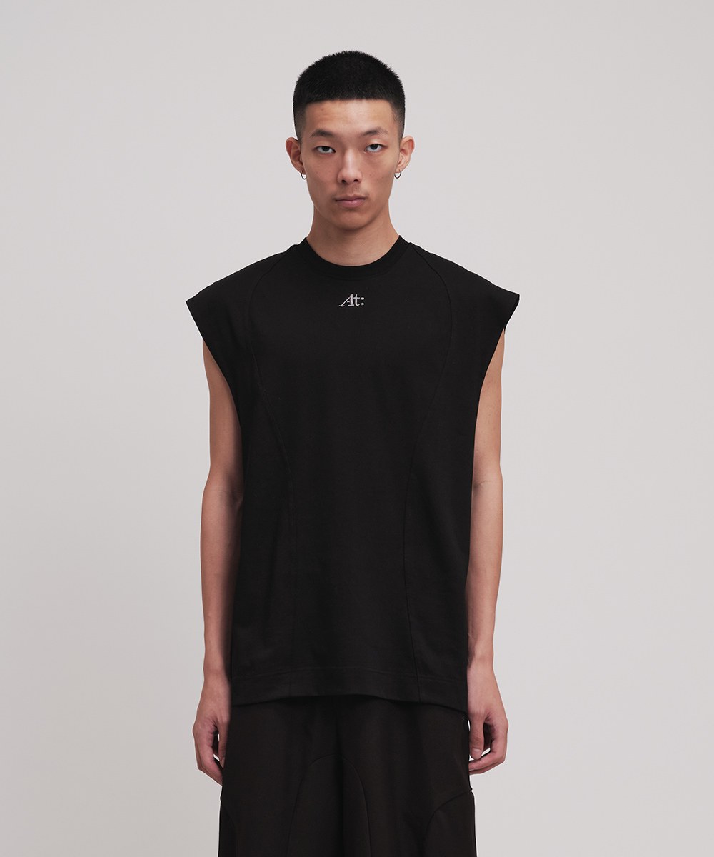 弧線剪接背心 Cropped Vest