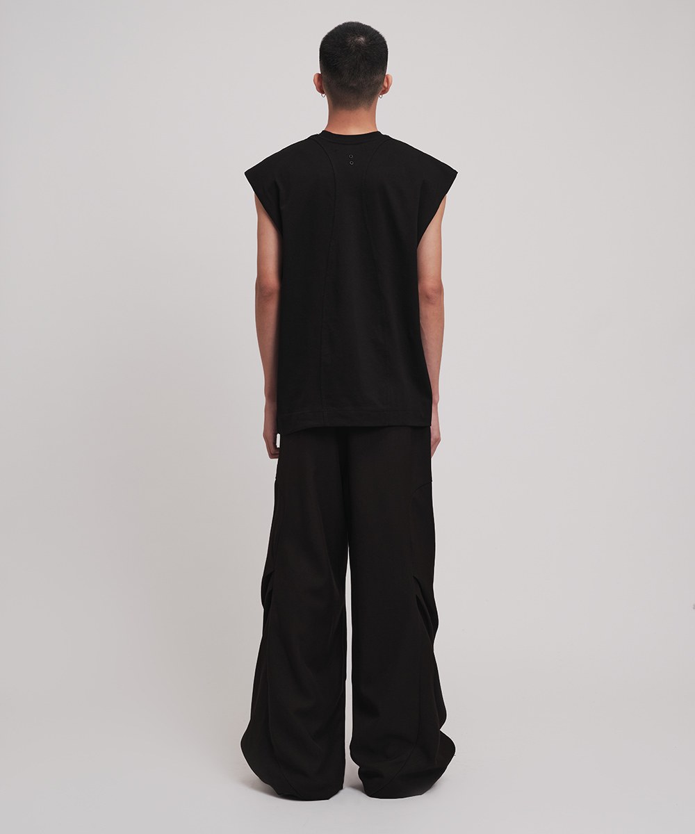 弧線剪接背心 Cropped Vest