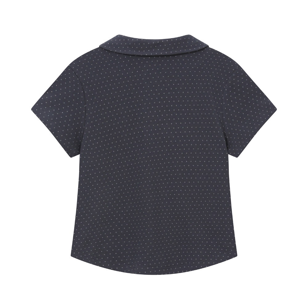 鈕扣點點短Tee Round Collar T-Shirt