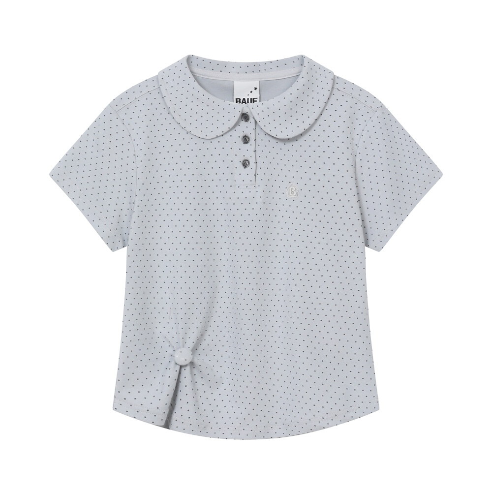 鈕扣點點短Tee Round Collar T-Shirt