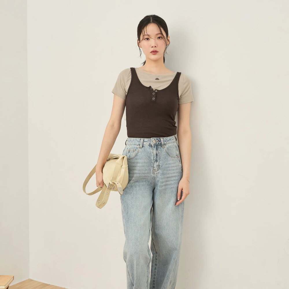 by Bello-撞色短袖