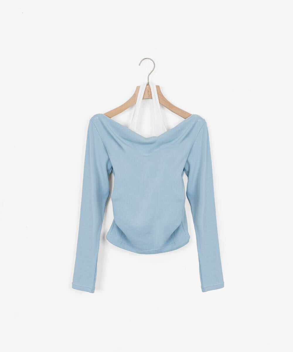 by Bello-繞脖假兩件長袖BRATOP