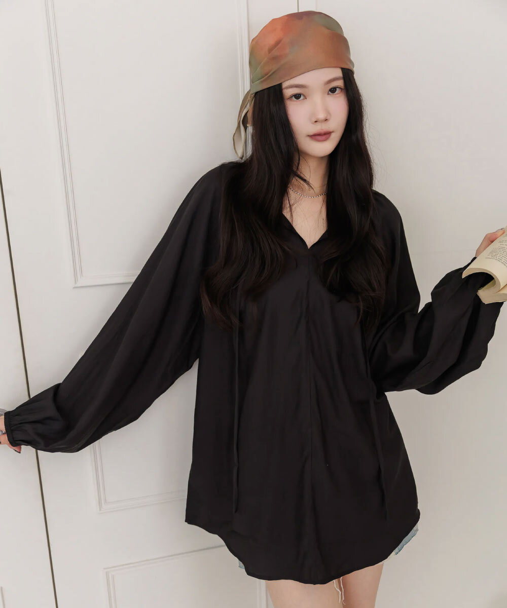 by Bello-天絲曖昧光澎袖上衣