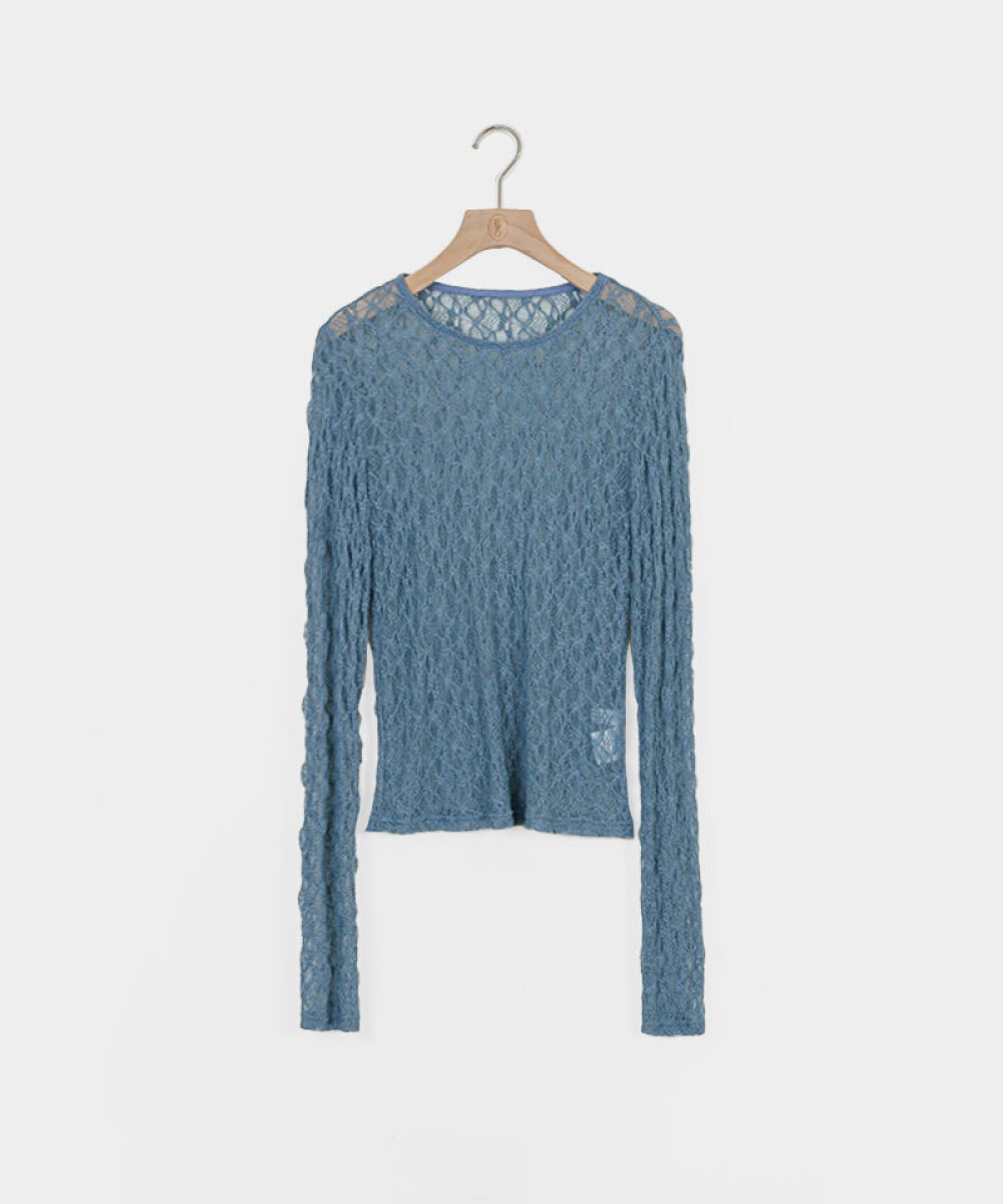 by Bello-氧氣感蕾絲圓領上衣