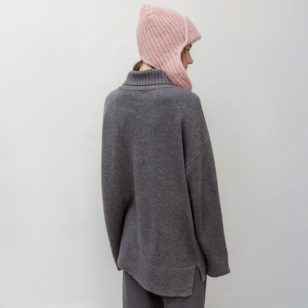 by Bello 混羊羔毛寬鬆高領毛衣