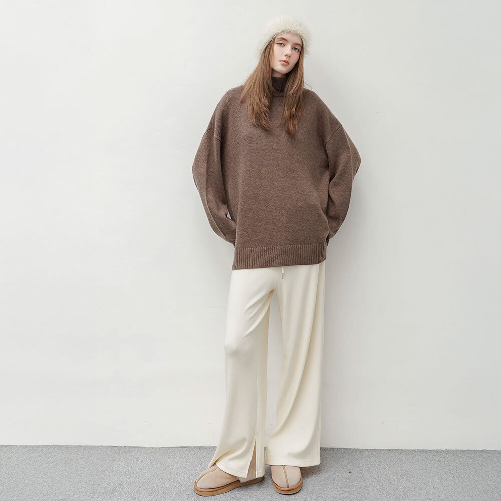 by Bello 混羊羔毛寬鬆高領毛衣