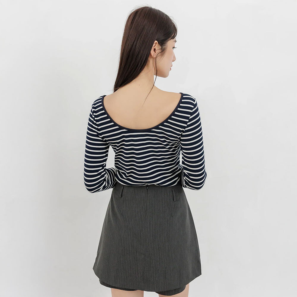 by BB 雙面穿條紋長袖