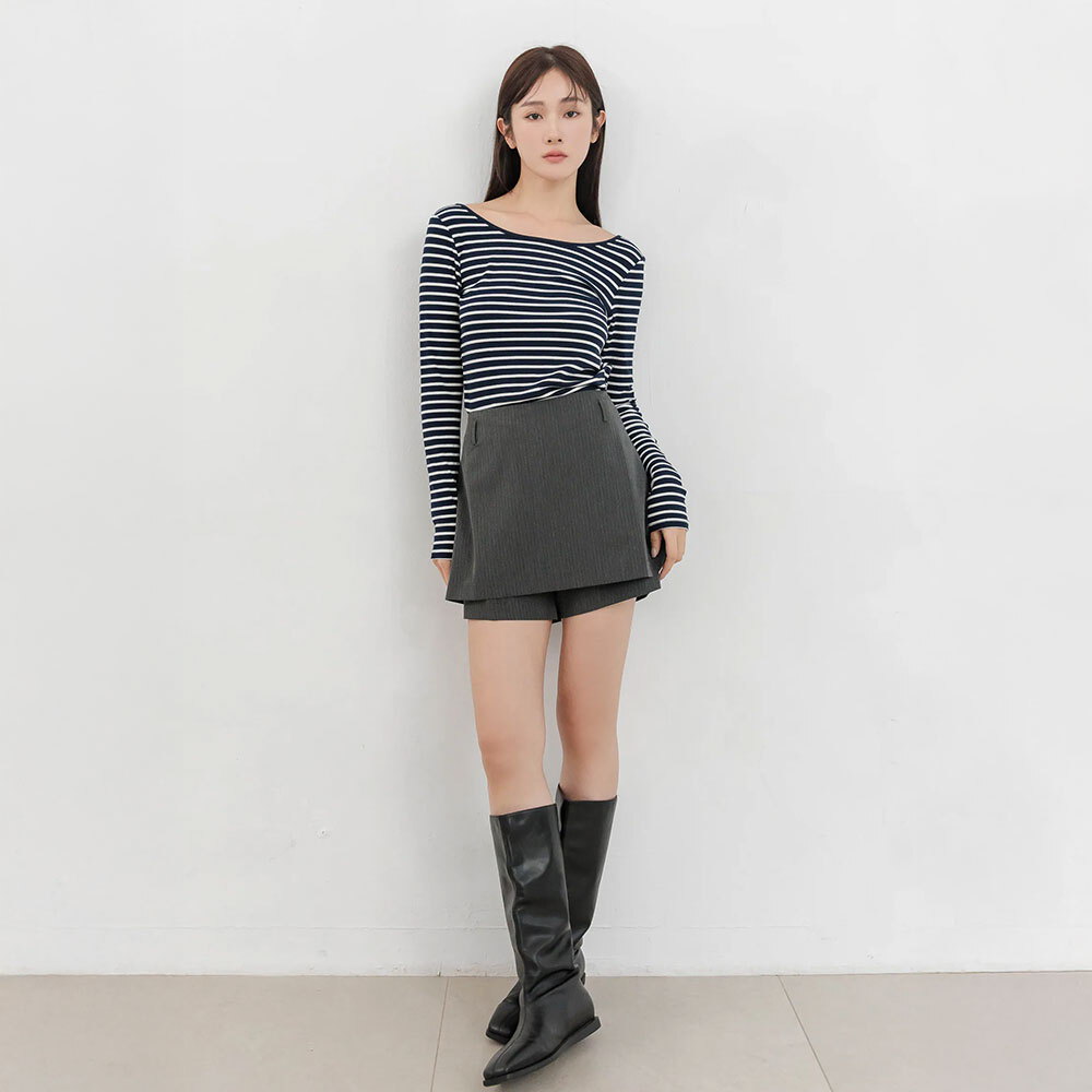 by BB 雙面穿條紋長袖