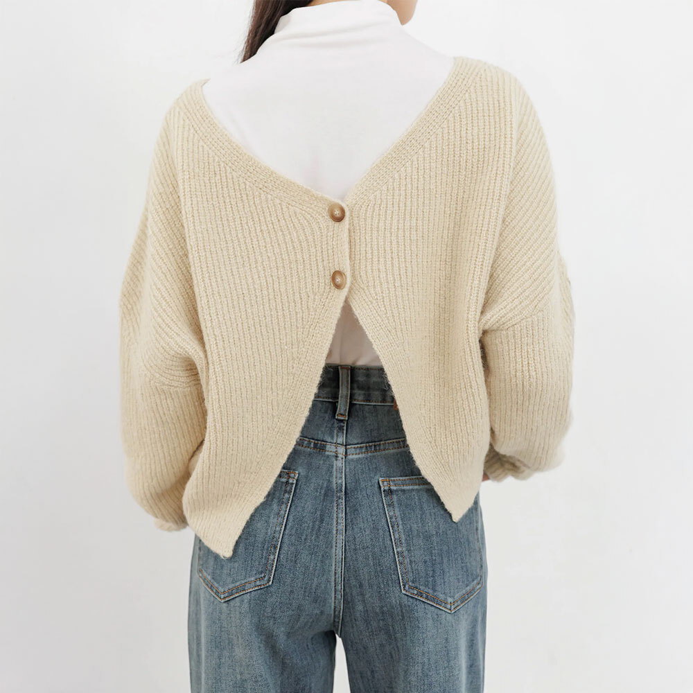 by BB 霧面色調雙面穿針織罩衫