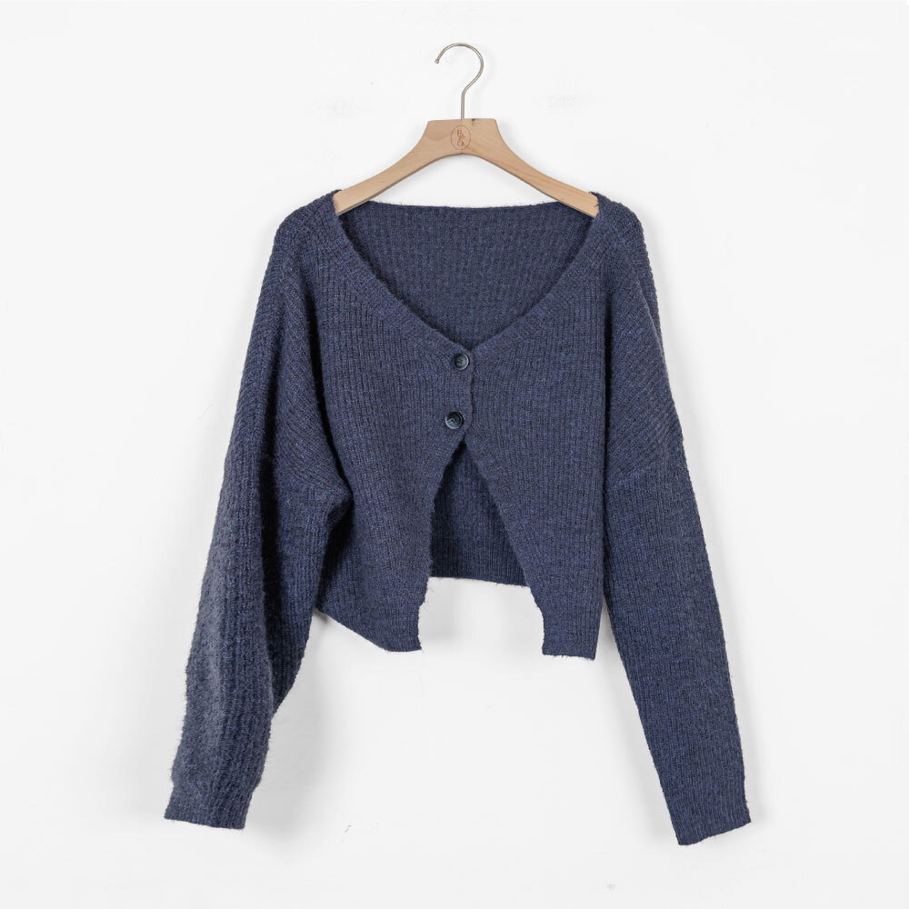 by BB 霧面色調雙面穿針織罩衫