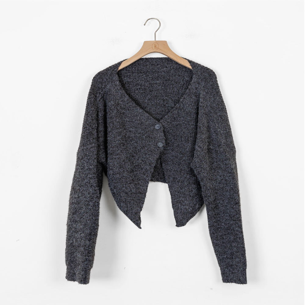 by BB 霧面色調雙面穿針織罩衫