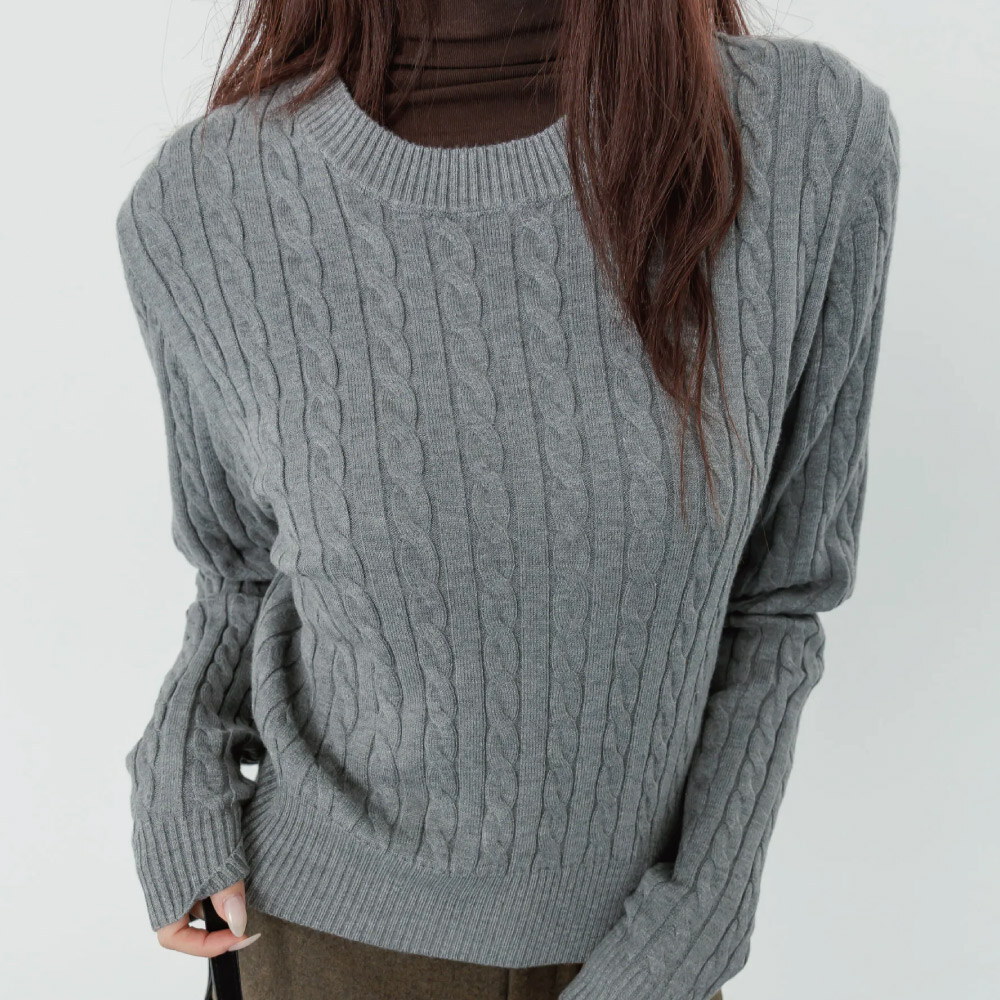 親膚修身小麻花毛衣