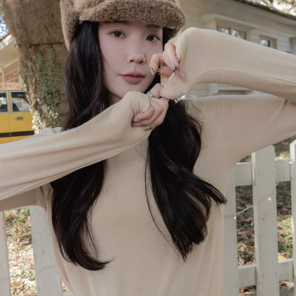 親膚奶昔立領內搭上衣