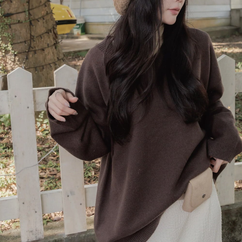 美麗諾V領羊毛衣