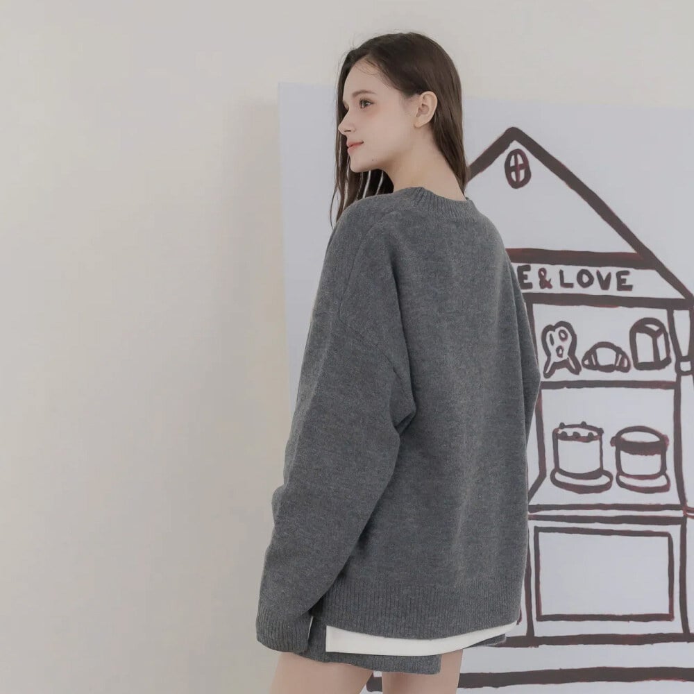 立體Q毛Muffy圓領毛衣