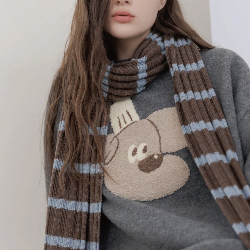 立體Q毛Muffy圓領毛衣