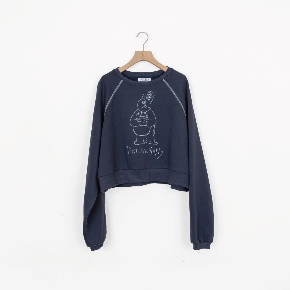 Puffy Bakery中短版拉克蘭袖大學T