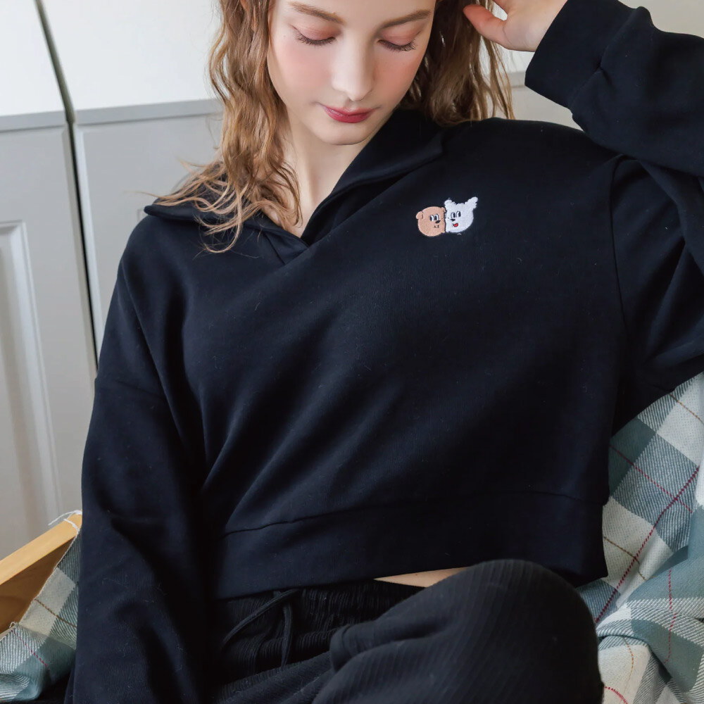 Bellox1107-小刺繡POLO長袖