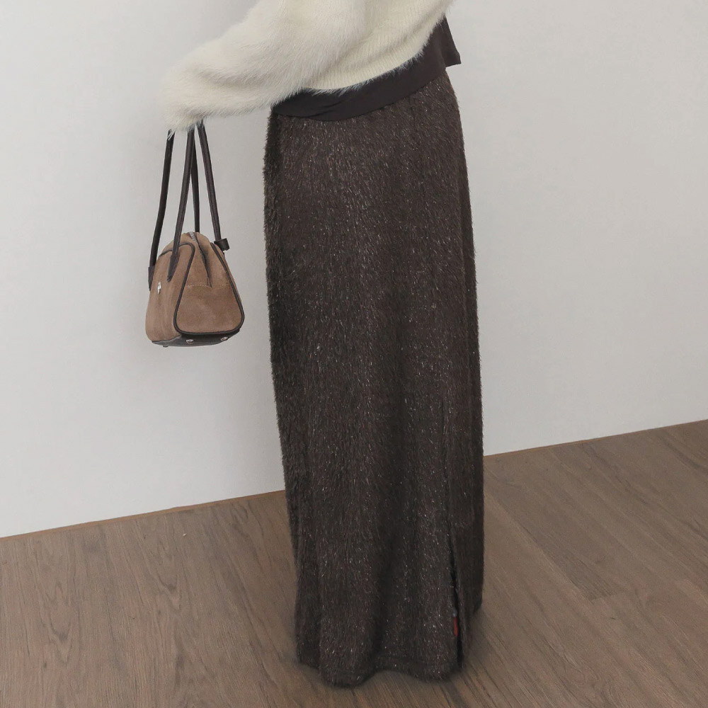 by Bello-微光毛絨直筒長裙