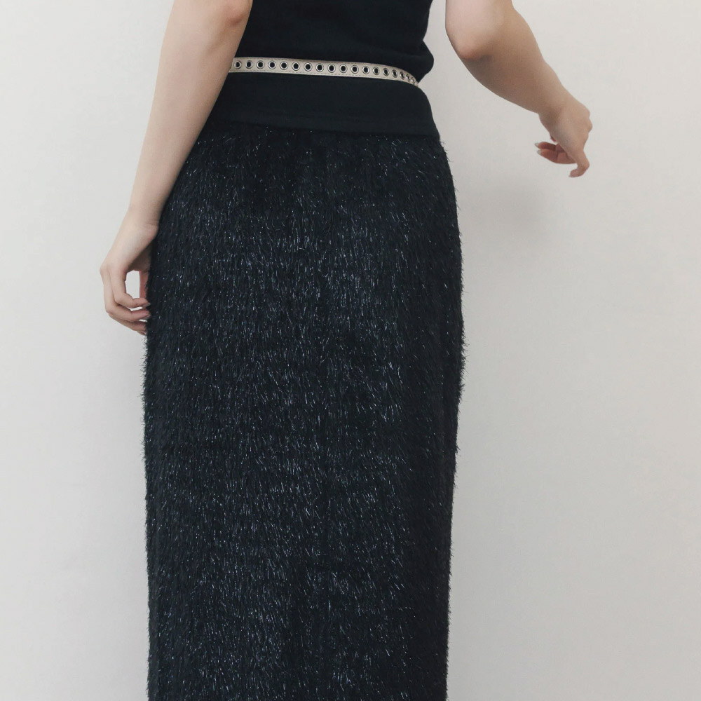 by Bello-微光毛絨直筒長裙