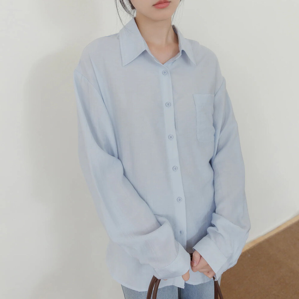 by Bello-微光澤柔膚木紋襯衫