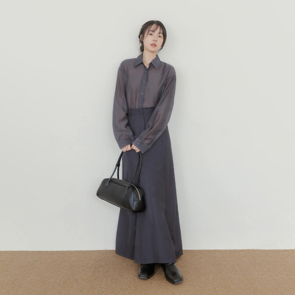 by Bello-立體傘襬西裝長裙