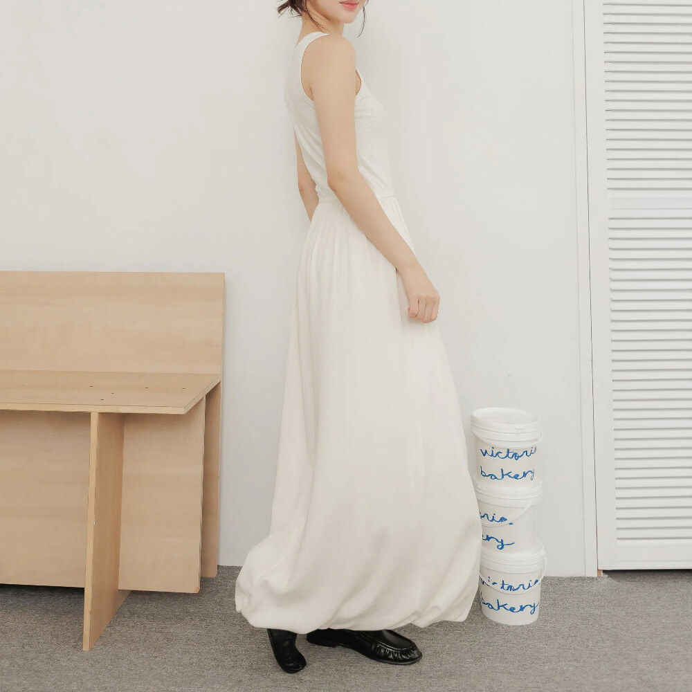 By BB-拼接天絲氣球洋裝