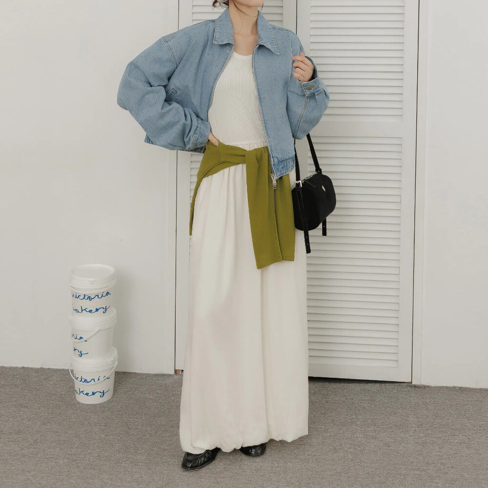 By BB-拼接天絲氣球洋裝